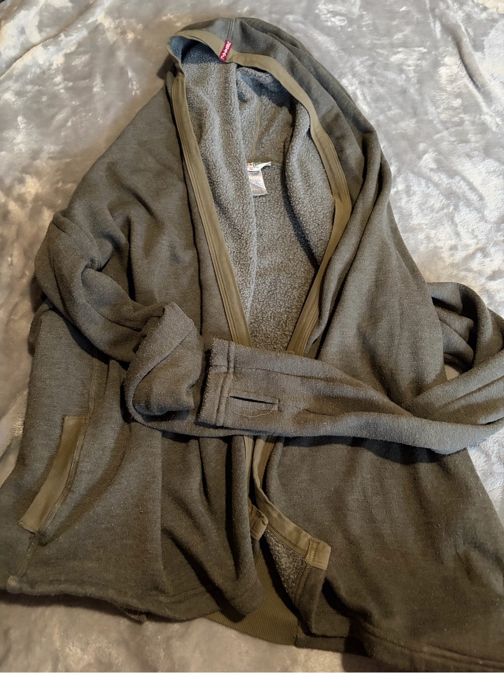 Hard Tail Olive Green Hooded Fleece Sweater